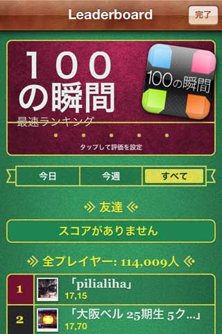 ゲームのランキングはGameCenterで全国猛者とも確認できます!