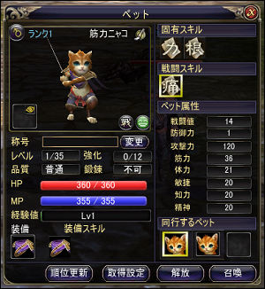 ペットシステム（ニャコ）の紹介！